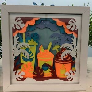 Summer cocktails - Framed 3D layered paper craft.